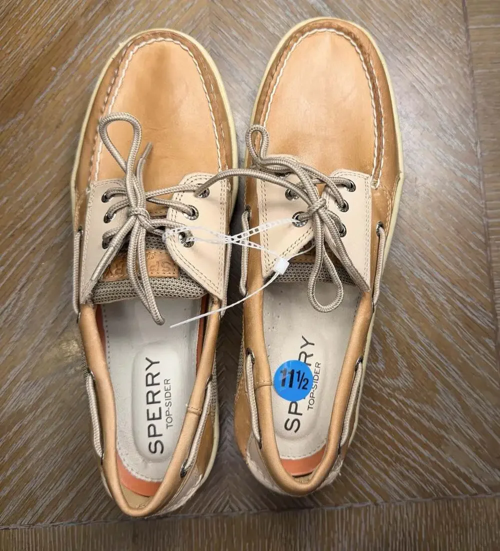 Sperry Men's Billfish 3-Eye Leather Boat Shoes Tan Size 11.5